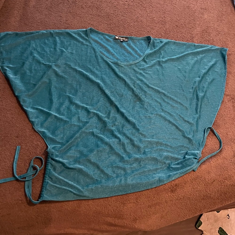 Papillon Blanc Teal Blouse